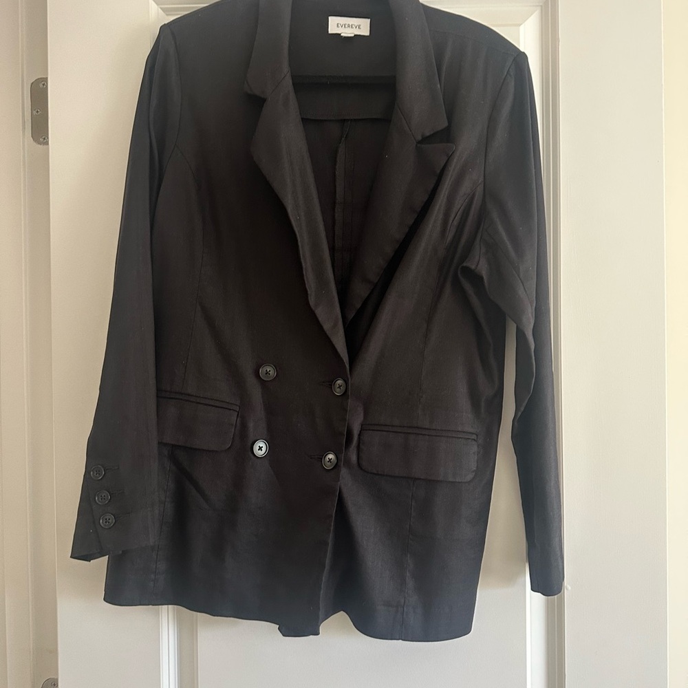 Black Linen Women's Blazer